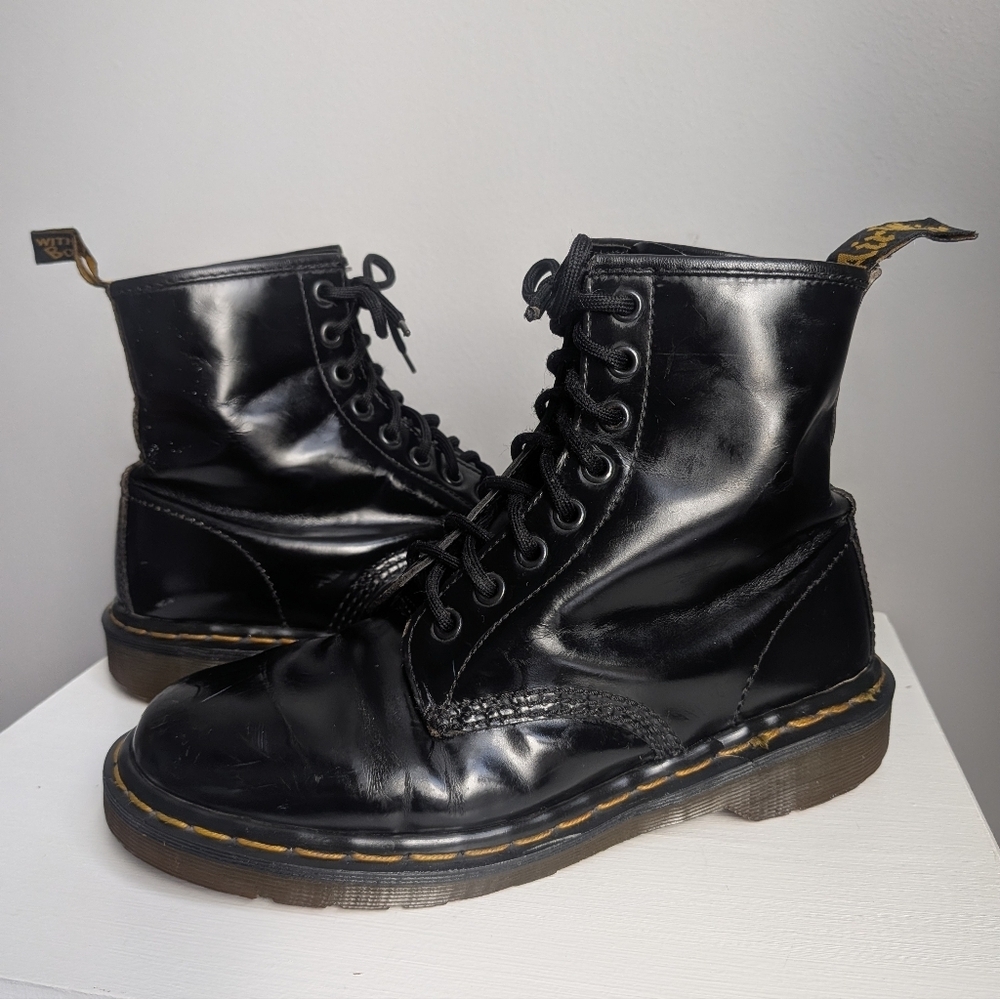 Dr Martens 1460 Patent Leather Lace Up Boots *Made In England